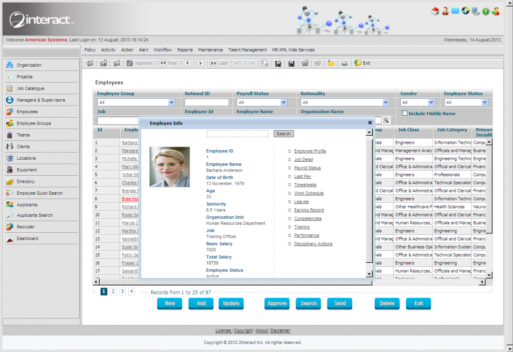 Employee Electronic Record Quick View