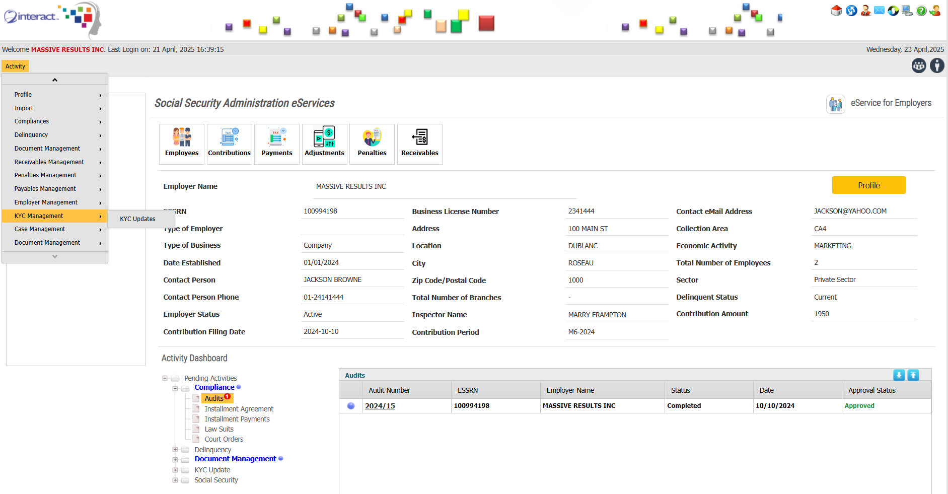 Sso Eservice Menu App SSAS - e-Services